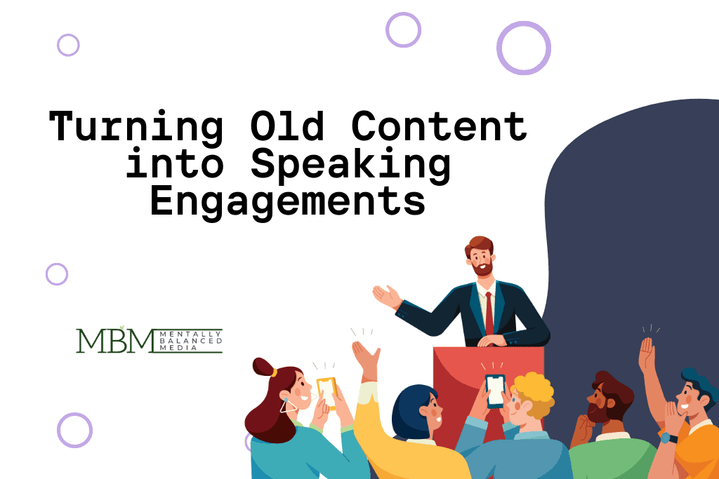 Turning old content into speaking engagements with a professional speaker addressing an audience.
