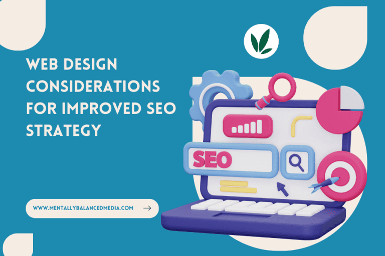 Illustration of a laptop screen with SEO elements, representing web design considerations for improved SEO strategy.